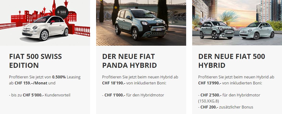 Verkaufsbanner Fiat Hybrid Fiat 500 E La Prima